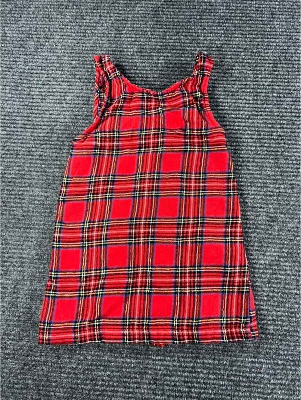Okie Dokie Girls 2T Red Plaid Holiday Button-Front Jumper with Long Sleeve Shirt